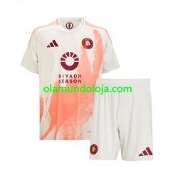 Camisola AS Roma Criança Equipamento Segundo 2024-2025 Manga Curta